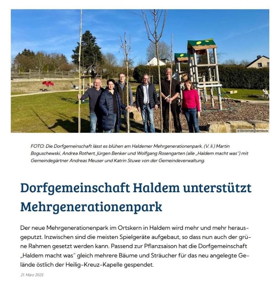 Gemeinde Bäume MEGA Park Spende-1