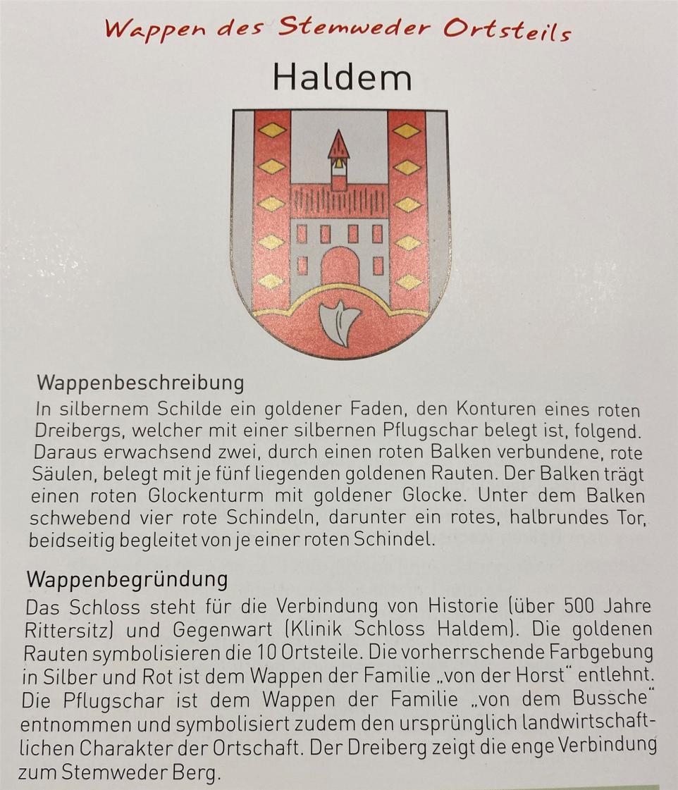 Wappen des Ortsteils Haldem ohne Heimatpfleger